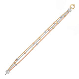 14k Gold | 3 Strand Foxtail Bracelet with Sailor Clasp