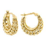 14k Gold | Lozenged Rhombus Dome Earrings