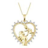 14k Gold | Mother & Baby Heart Necklace