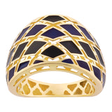 14k Gold | Navy Blue Intricate Ring