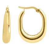 14k Gold | Oval Rectangle Hoop Earrings