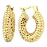 14k Gold | Dome Croissant Earrings