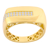 14k Gold | Stripe Rectangular Ring