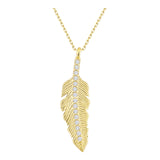 14k Gold | Tiny Feather Necklace