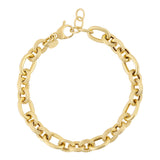 14k Gold | 8mm Hammered Oval Link Bracelet