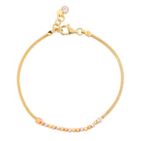 14k Gold | Foxtail Bracelet with Carved Beads