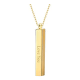 14k Gold | Personalized 3D Bar Necklace