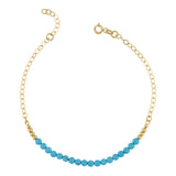 14k Gold | Sleeping Beauty Turquoise Beaded Bracelet