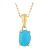 14k Gold | Turquoise Oval Necklace