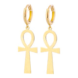 14k Gold | Ankh Drop Earrings