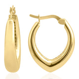 14k Gold | Tapered Dome Hoop Earrings