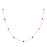 14k Gold | Red Jade Beaded Necklace