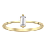 14k Gold | Minimalist Baguette Cut Clear Zircon Ring