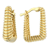 14k Gold | Edgy Croissant Hoops