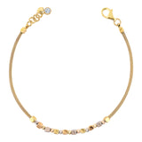 14k Gold | Cubic Design Foxtail Chain Bracelet