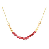 14k Gold | Red Jade Gold Beaded Necklace