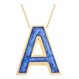 10k Gold | Colorful Initial Letter Necklace