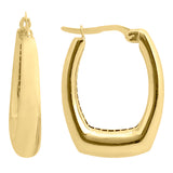 14k Gold | Chunky Rectangle Hoop Earrings