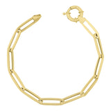 14k Gold | Paperclip Bracelet with Sailor Clasp