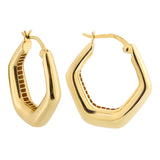 14k Gold | Hexagon Hoop Earrings