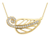 14k Gold | Cubic Zirconia Leaf Necklace