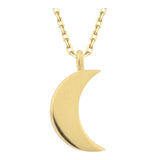 14k Gold | 3D Crescent Moon Necklace