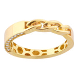 14k Gold | Half Curb Chain Multifaceted Ring