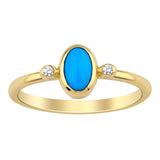 14k Gold | Oval Turquoise Ring