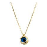 14k Gold | Round Evil Eye Minimal Necklace