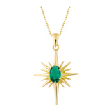 14k Gold | Emerald North Star Necklace