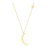 14k Gold | Crescent And Star Necklace