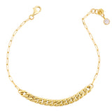 14k Gold | Cuban & Thin Paperclip Chain Bracelet