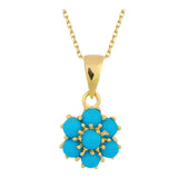 14k Gold | Turquoise Hexagon Flower Necklace