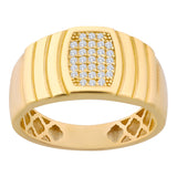 14k Gold | Striped Band Ring