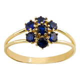 14k Gold | Sapphire Hexagon Flower Ring