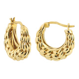 14k Gold | Fall Leaf Hoop Earrings