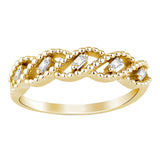 14k Gold | Swirl Baguette Diamond Statement Ring