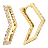 14k Gold | Channel Prong Setting Gemstone Earrings