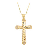 14k Gold | Hollow Cross Pendant Necklace