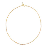 14k Gold | Tri-Color Laser Cut Beaded Franco Mesh Chain Necklace