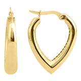 14k Gold | Bold Dome Edge Hoop Earrings