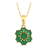 14k Gold | Emerald Hexagon Flower Necklace