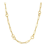 14k Gold | Paperclip & Round Link Chain Necklace