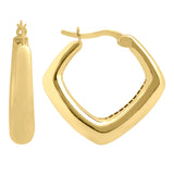 14k Gold | Bold Oval Triangle Hoop Earrings