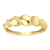 14k Gold | Dome Spiral Wavy Ring