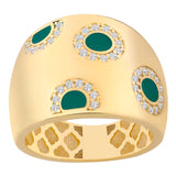 14k Gold | Green Floral Dome Ring