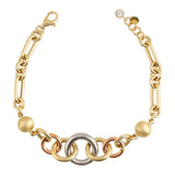 14k Gold | Multicolor Circle Link Bracelet