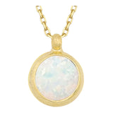 14k Gold | Minimalist White Opal Necklace