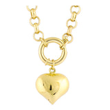 14k Gold | 5.5mm Rolo Chain Charm Necklace