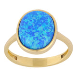 14k Gold | Oval Large Opal Ring